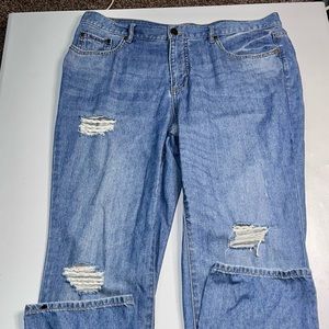 Rachel Hollis Distressed Blue Denim Jeans